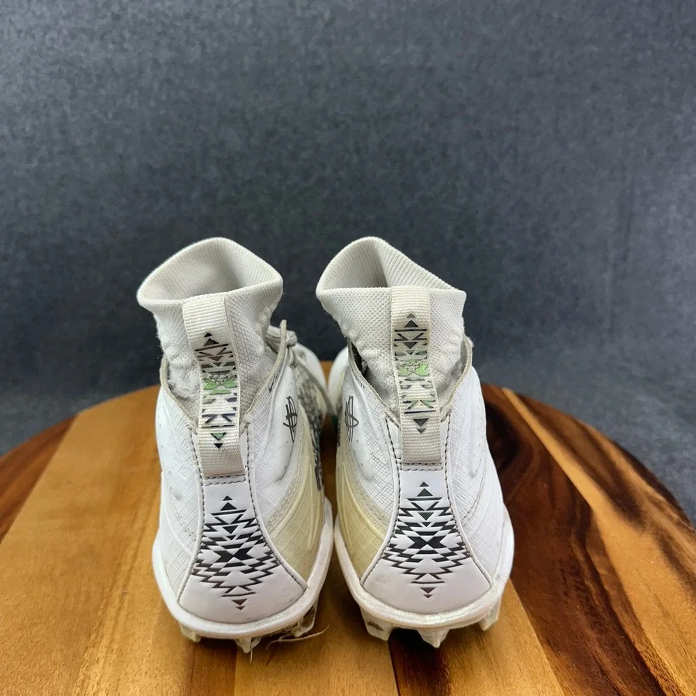 Nike Alpha Huarache 7 Elite Premium High 'White Pearl' BV0856-100 Mens Sz 10.5